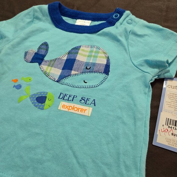 T-Shirt Bundle Whale All Star Infant Boy Embroidered Design 100% Cotton New NWT - Picture 3 of 11